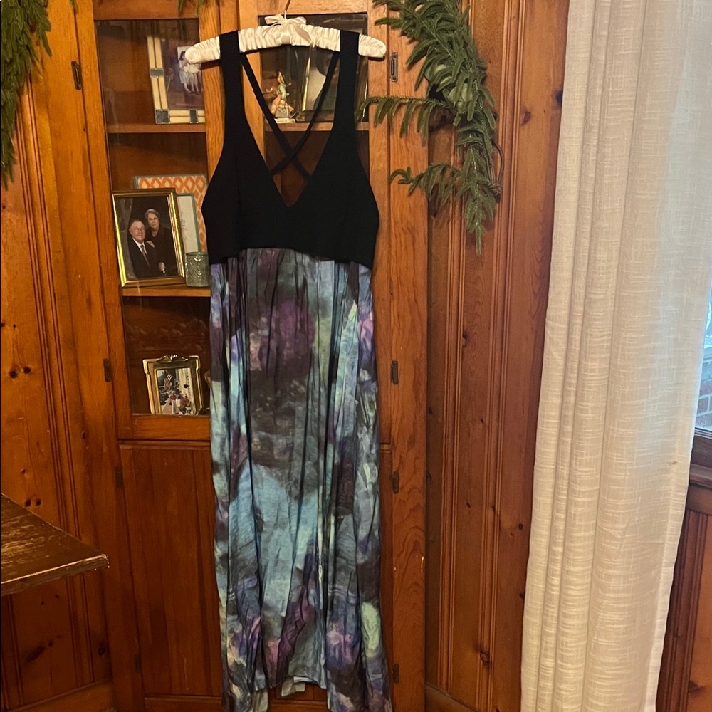 Anthropologie Crochet Watercolor Maxi Dress Size XLP - Picture 2 of 4